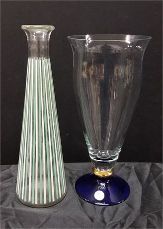 Vintage Bottle & Crystal Vase