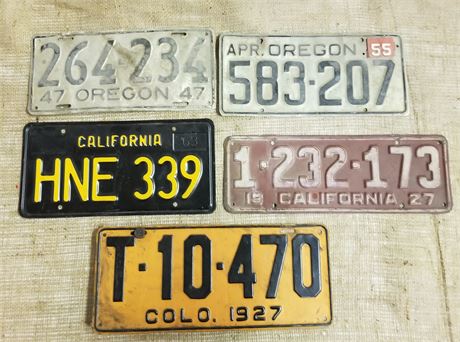 Assorted State License Plates