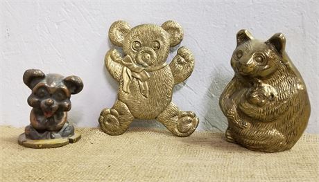 Brass & Metal Bear Trio