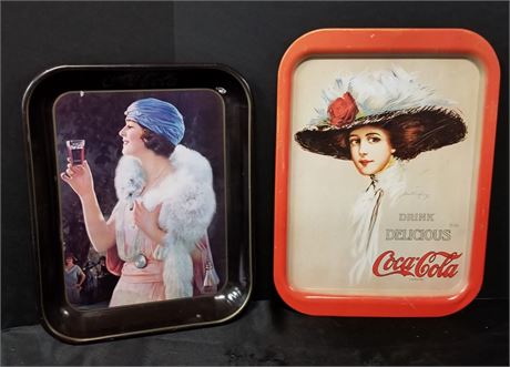 Vintage Coca-Cola Tray Pair