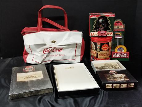 Coca-Cola Collectible Items -Cooler/Puzzle/Thermometer/Bench/Ornament/Stationary