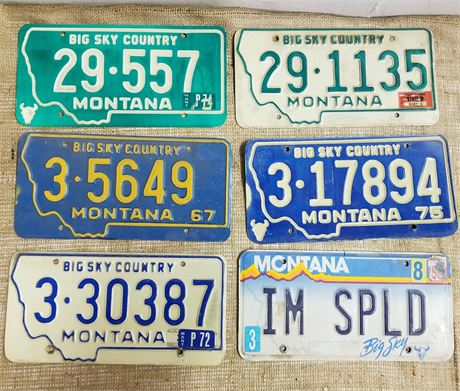 Vintage Montana License Plates