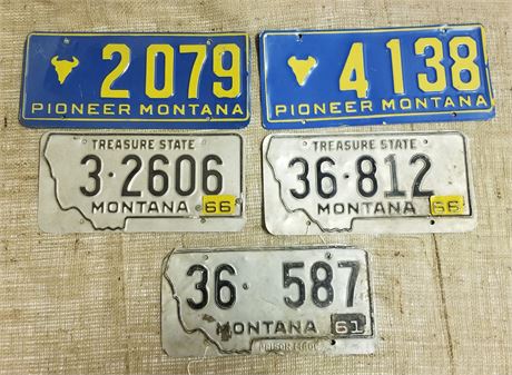 Vintage MT License Plates