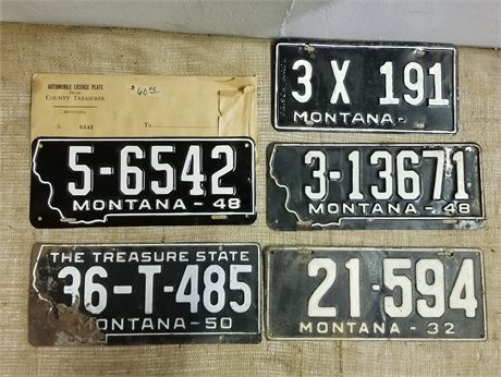 Vintage MT License Plates