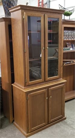 Oak 2 Pc Cupboard - 34x17x71