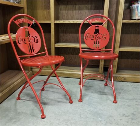 Metal Coca-Cola Folding Chairs