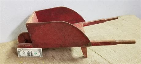 Mini Handmade Wood Wheelbarrow