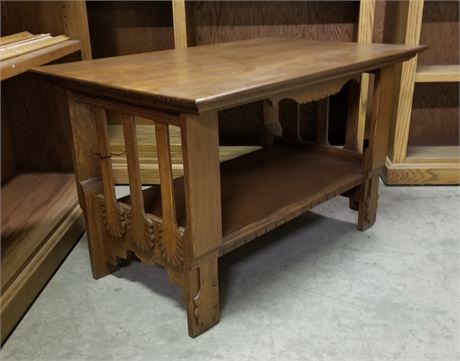 Antique Oak Side Table - 36x25x24