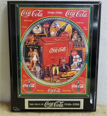 "The Eras of Coca-Cola 1940-1950's" Music Box Plaque - 10x13