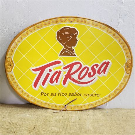 Vintage Metal "Tia Rosa" Sign - 24" x 18