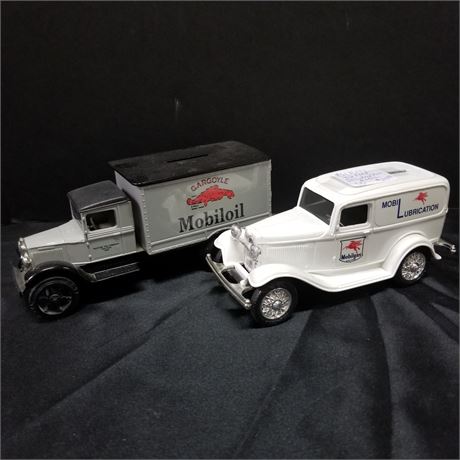 Mobil Oil Die Cast Banks