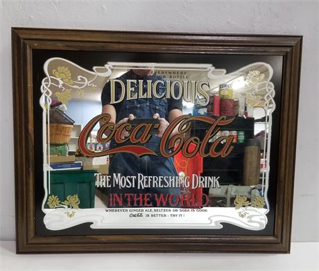 Coca-Cola Media Framed Mirror - 28x18