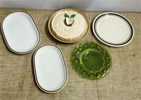 Vintage Pie Plate w/ Cover,  Bavarian Platters + Extras