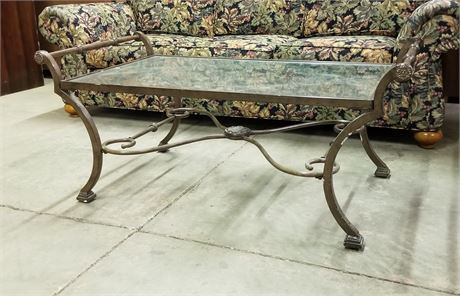 Fancy Metal & Glass Coffee Table - 48x26 (table top)