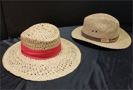 2 Straw Hats 7 1/8
