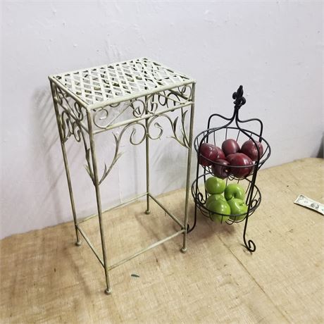 Metal Stand & Table Basket