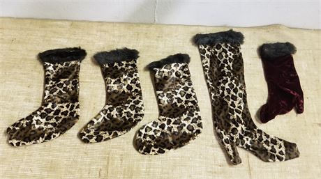 Fancy Leopard Print Christmas Stockings