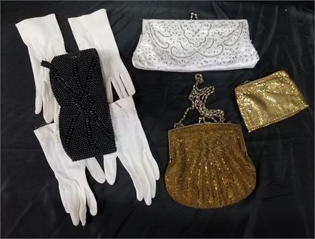 Vintage Clutch Purses & Gloves