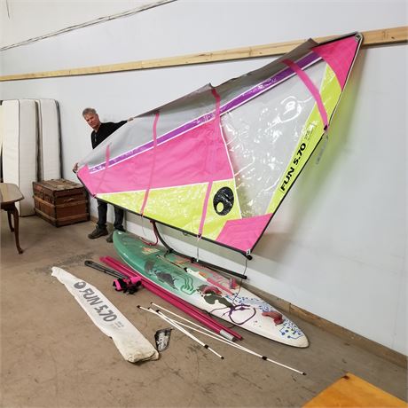 Complete Bic Wind Surfing Board w/ Wing Foil - 126" Board
