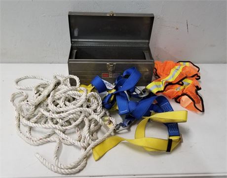 Life Harness w/ Rope, Vest, & Toolbox