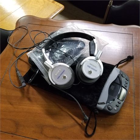 Sony Headphones & CD Player