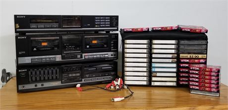 Sony Stereo Tuner, Cassette Deck, Amplifier