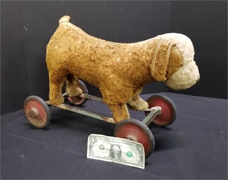 Vintage Rolling Toy Dog