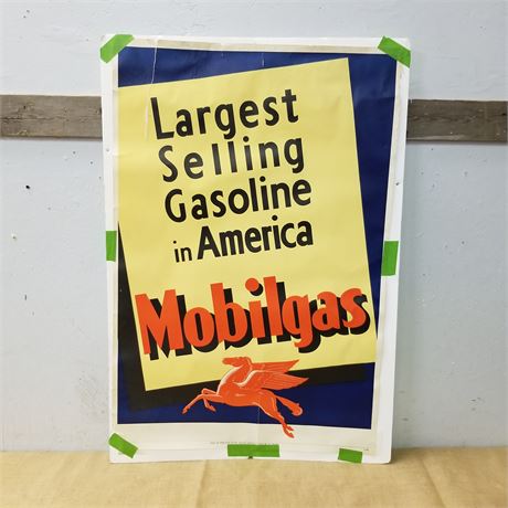 Vintage Mobil Gas Poster - 28x42