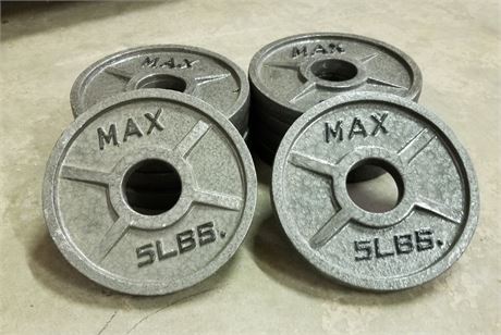 10 - 5lb Barbell Weights - 2" Opening