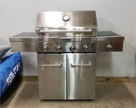 Kitchen-Aid Stainless Rolling BBQ w/ Cover