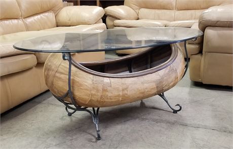 Super Sweet Canoe Table with Glass Top...52x32