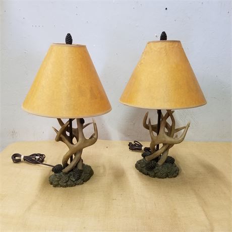 Pair of Faux Antler Table Lamps