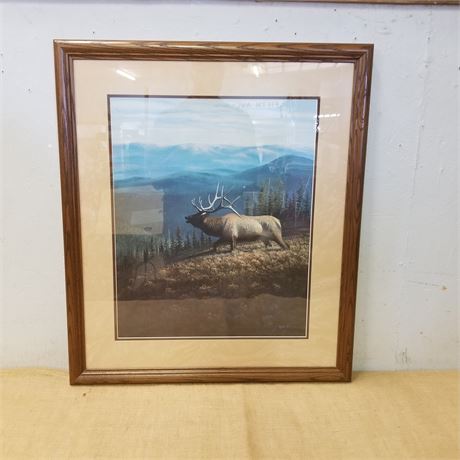 Framed David McGee Elk Print - 26x31
