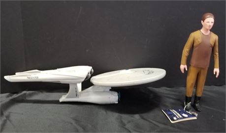 Collectible Star Trek Enterprise and Data Doll