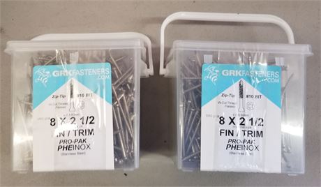 Two 560ct Boxes 8x2 1/2 Stainless Steel Trim Head Screws
