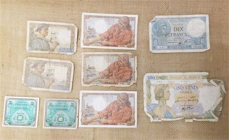 WWII Era French Paper Currency