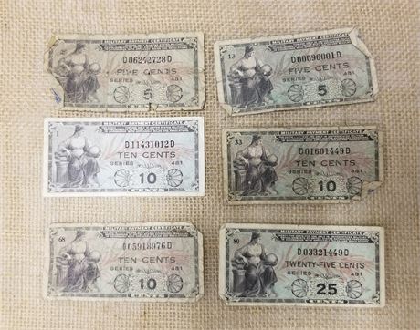 WWII Era US Military Payment Certificates