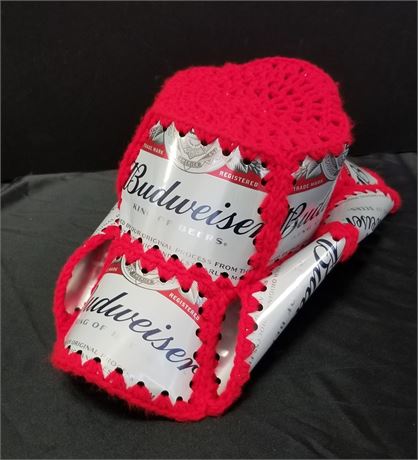 Crocheted Bud Beer Can Hat