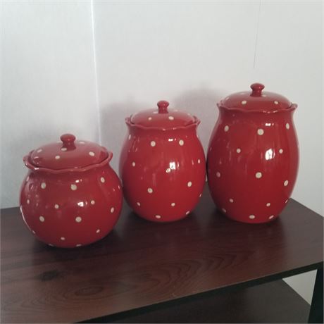 Nice Red Canisters by Temp-tations