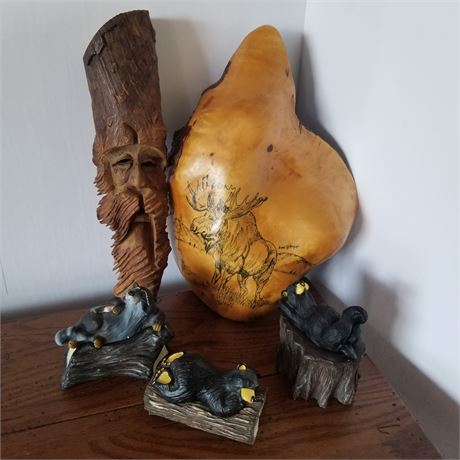 Cabin Decor - Burl Wood Art & Kritter Hollows