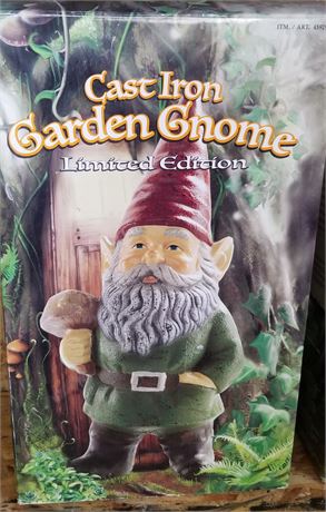 Cast Iron Garden Gnome In Box