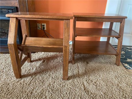 Pair of Nice Solid Wood End Tables