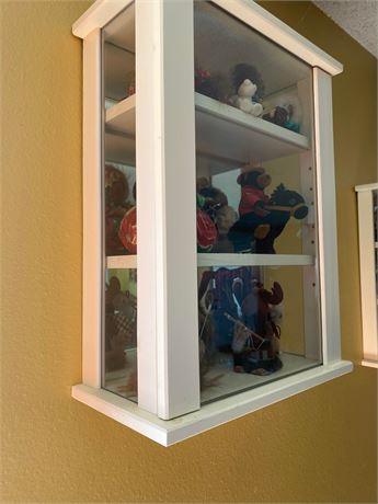 White Wall Display Cabinet w/ Collectibles