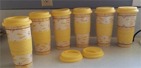 Nice Set of 6 Coffee Mugs w/ Lids