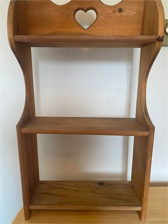 Small Wood Shelving Unit w/ Heart