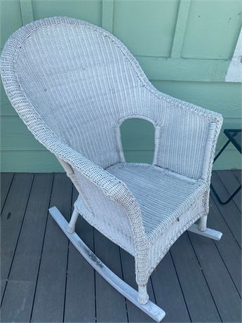 White Wicker Rocking Chair