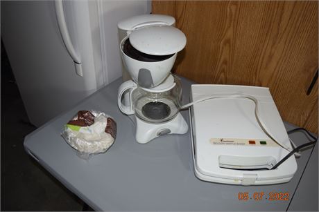 coffee pot and waffle maker