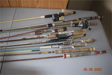 fishing poles some vintage.