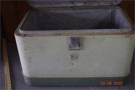 vintage thermos metal cooler