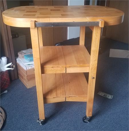 Nice Butcher Block Rolling Table/Stand